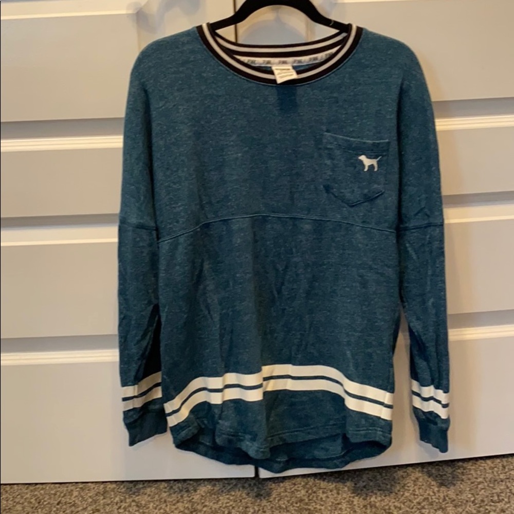 VS PINK blue/white crew neck XSmall